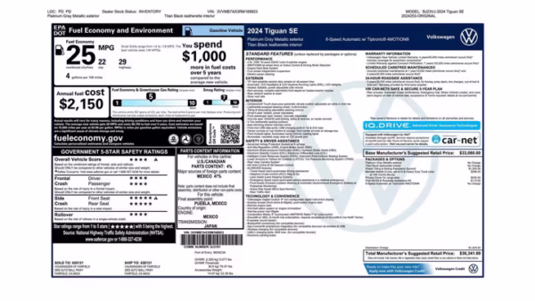 2024 Volkswagen Tiguan SE 4MOTION - Image 20